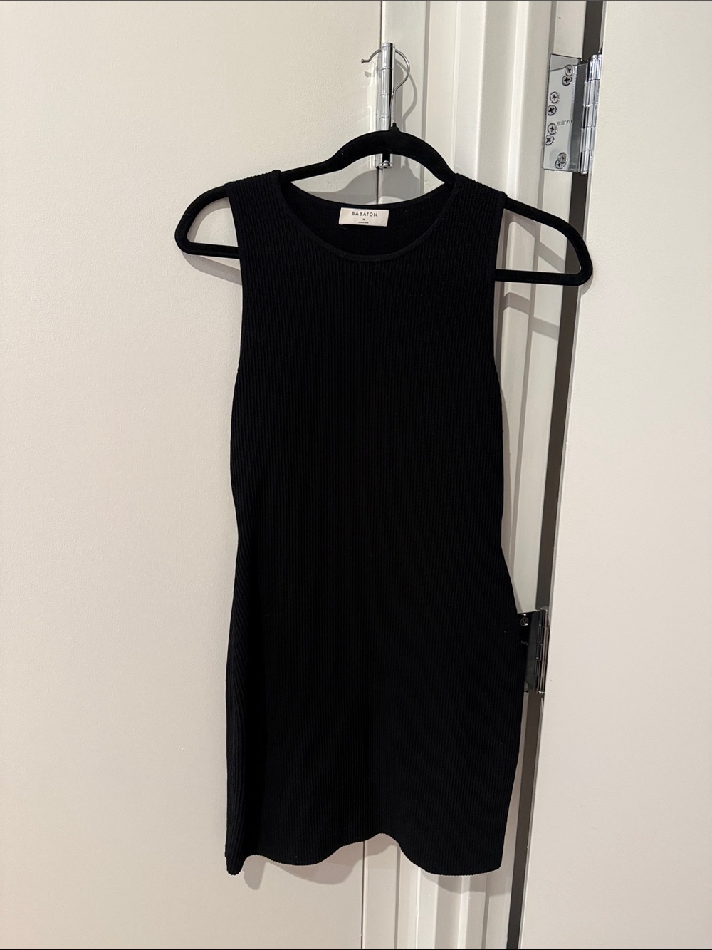 Babaton Black Ribbed Dress